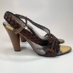 Stella McCartney | Bronze Woven Heeled Sandal